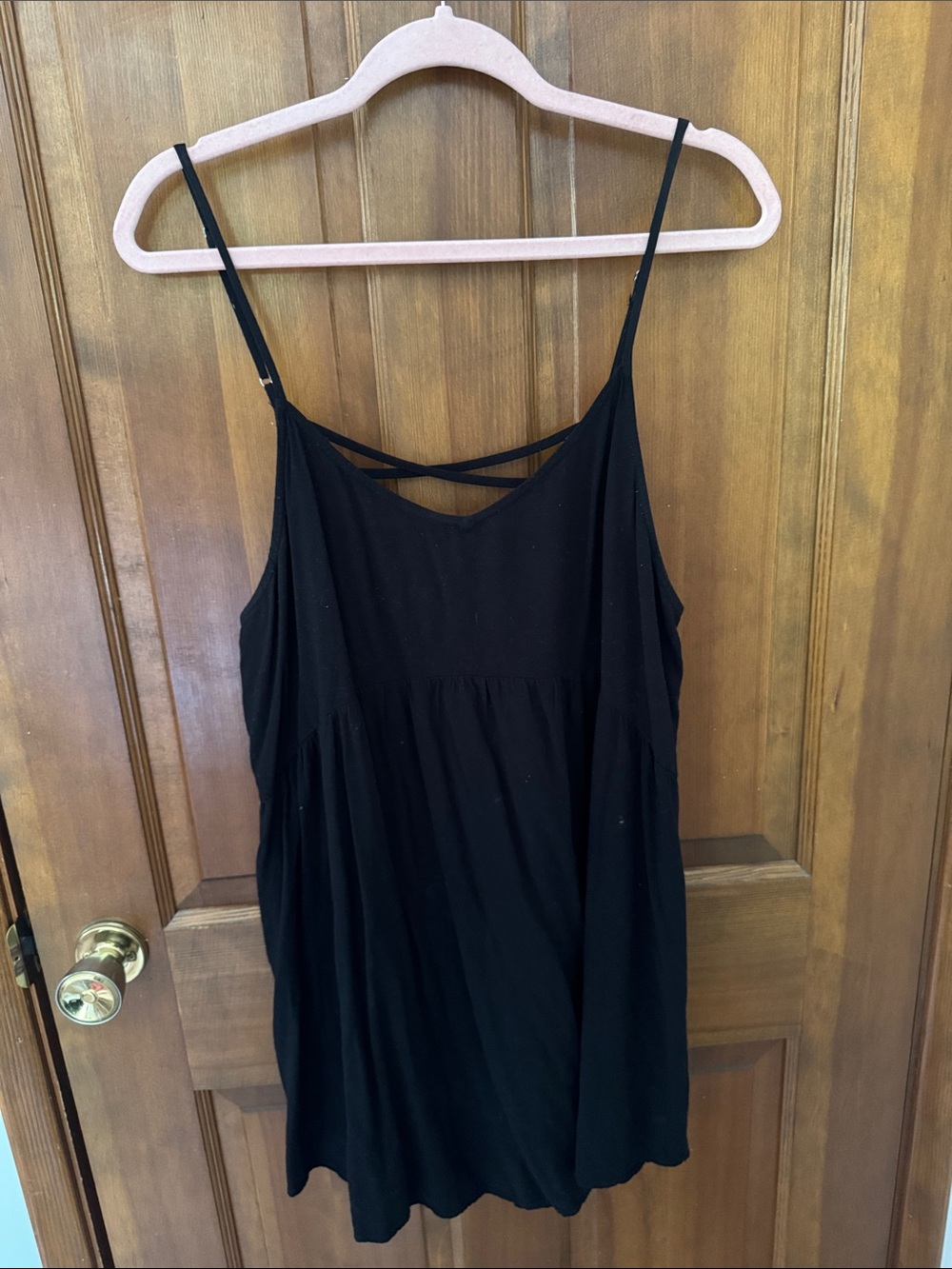 Women's Black Strappy Swing Dress